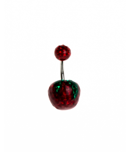 Piercing ombligo manzana brillante