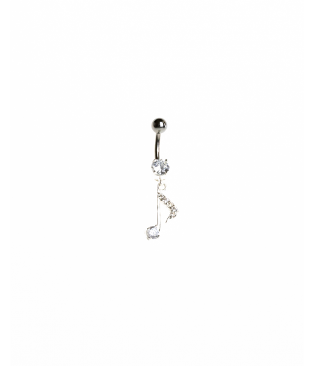 Piercing ombligo clave de Sol en plata 925