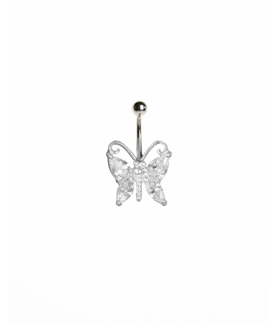 Piercing ombligo mariposa en plata 925