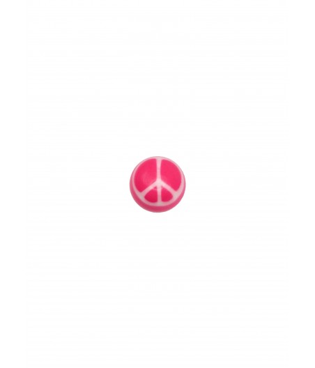 Bola para piercing rosada símbolo de la paz 1.6mm