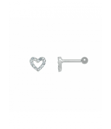 Piercing Barbell corazón  brillantes "Mon Cher"