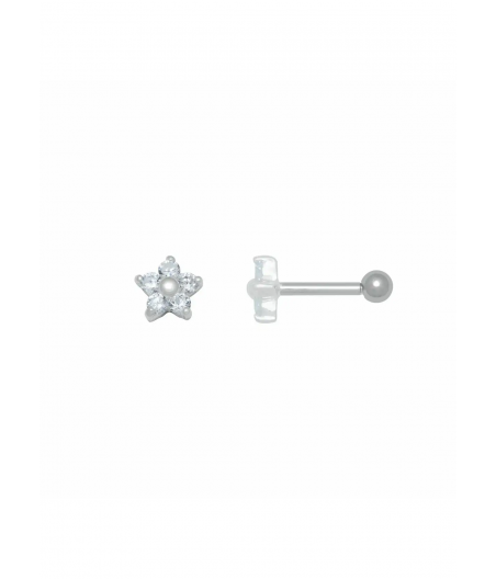 Piercing Barbell flor brillantes "Blumea"