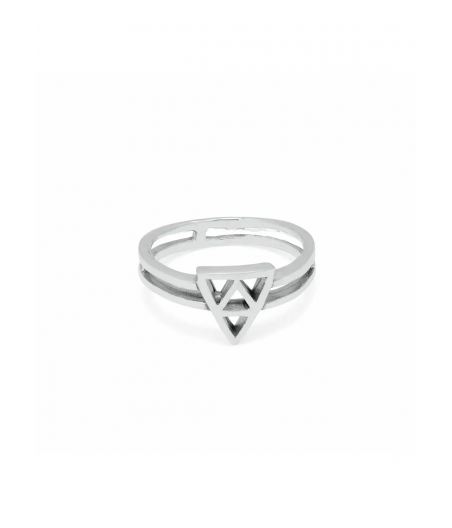 Anillo de plata con triangulos "Maat"