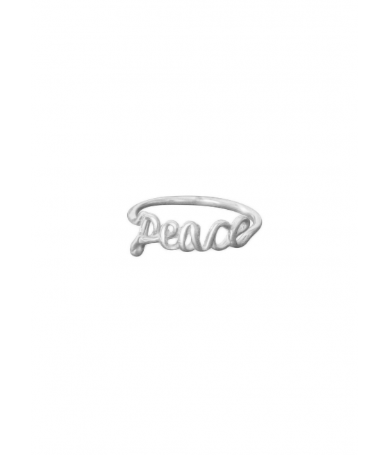 Anillo en plata "Peace" con texto