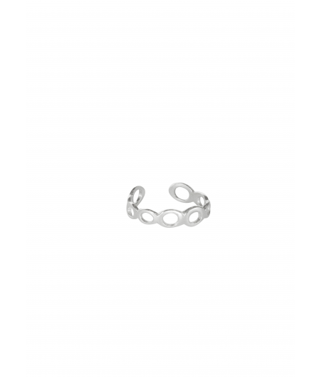 Anillo Midi de cadena plata ajustable "Circles"