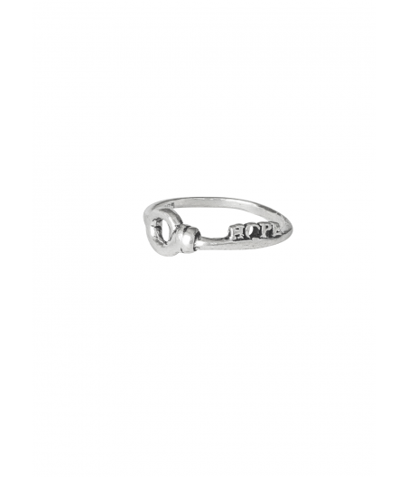 Anillo con nudo de llave "Hope" con texto en Plata