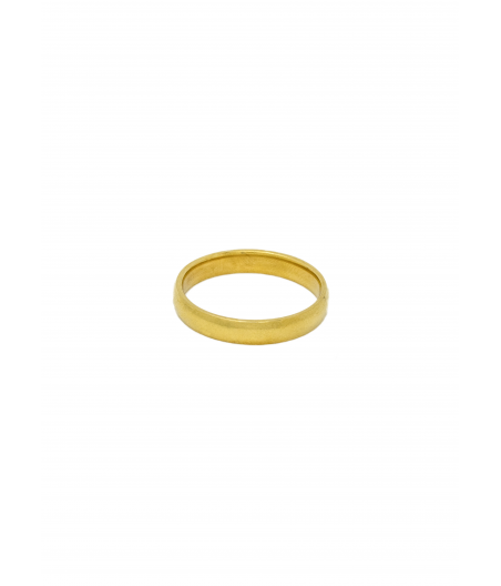 Anillo acero dorado fino liso