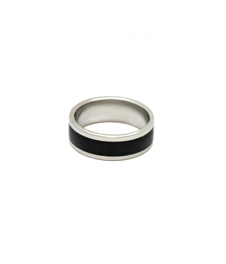 Anillo acero negro antiestrés centro negro