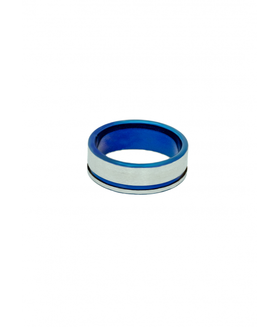 Anillo acero azul