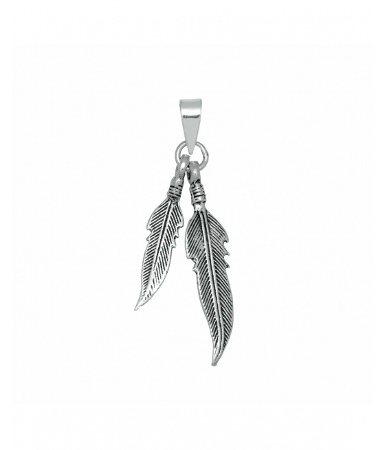 Colgante pluma plata "2...