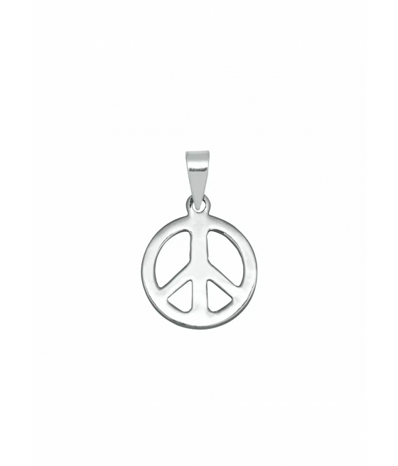 Colgante de plata mediano simbolo de la paz "Hippie"