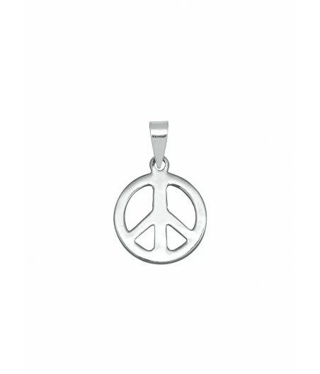 Colgante de plata mediano simbolo de la paz "Hippie"