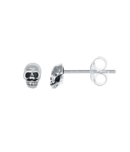 Pendiente de plata calavera mediana