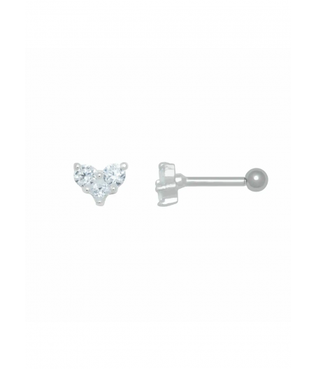 Piercing Barbell corazón brillantes "Mon Briller"