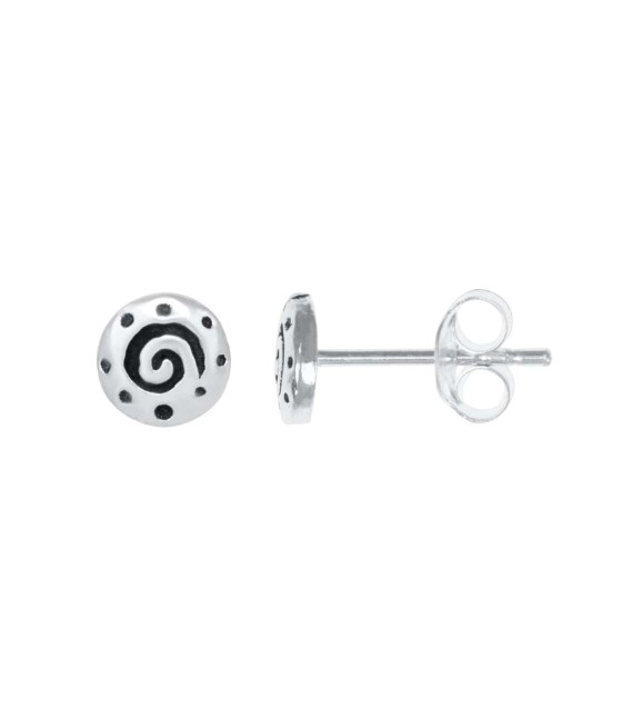 Pendiente de plata espiral relieve