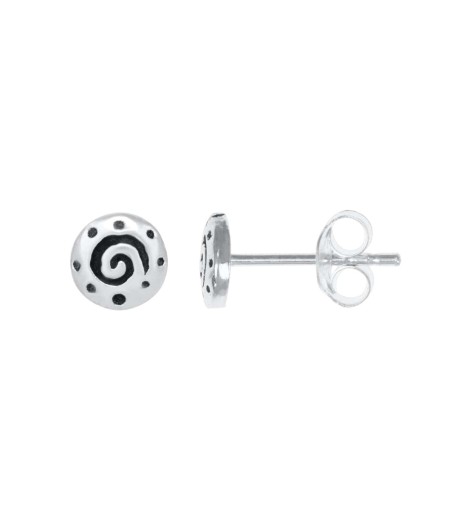 Pendiente de plata espiral relieve