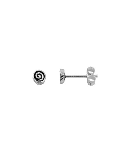 Pendiente de plata mini con espiral labrada "Etnia"