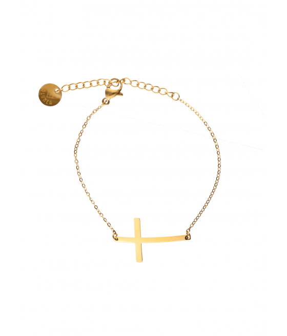 Pulsera acero con cruz grande