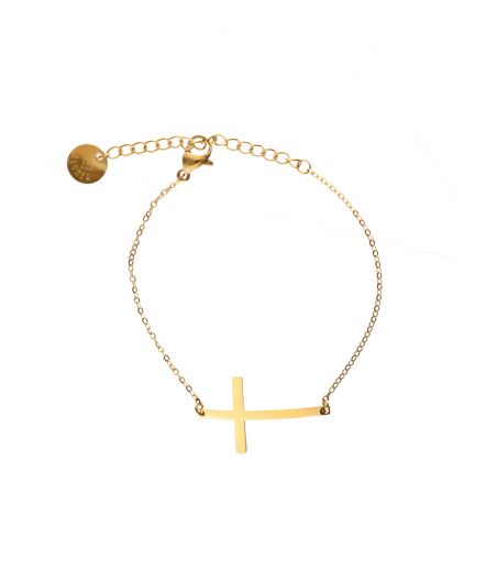 Pulsera acero con cruz grande