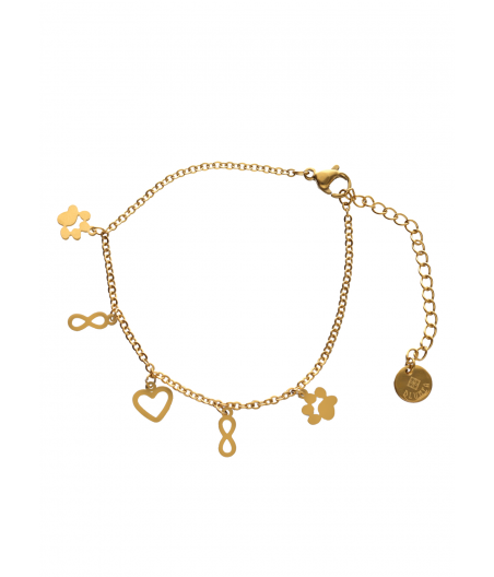 Pulsera acero con colgantes "PetLove"