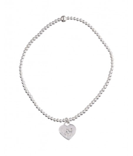 Pulsera plata elástica "I love u"