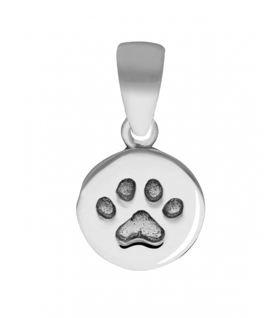 Colgante medalla huella perro "Milo" en plata