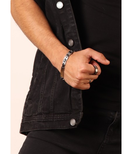 Pulsera acero para hombre "Black line"