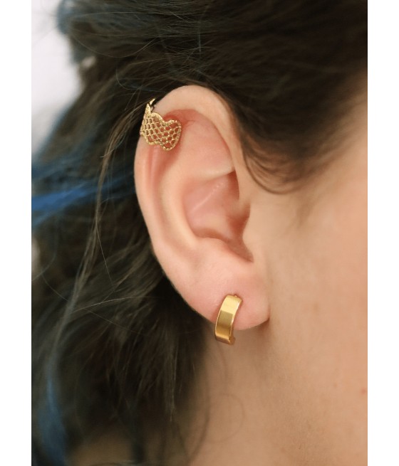 Ear cuff acero dorado "Malla"