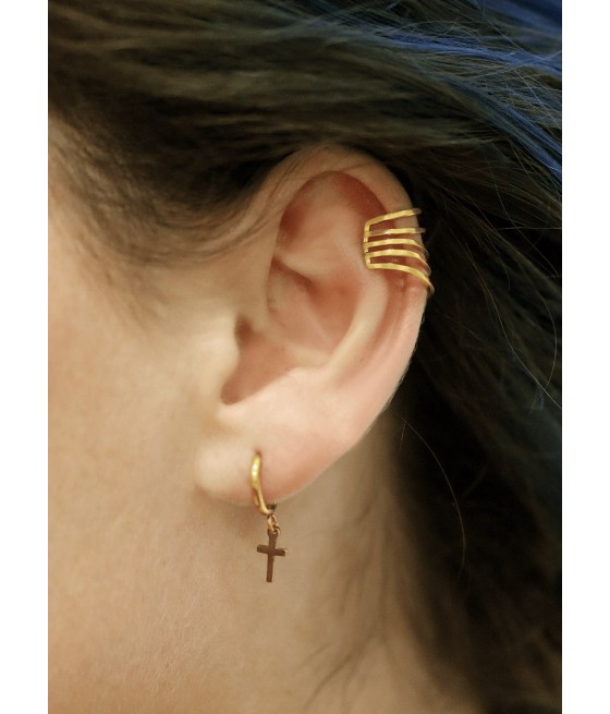 Ear cuff acero dorado 5 tiras