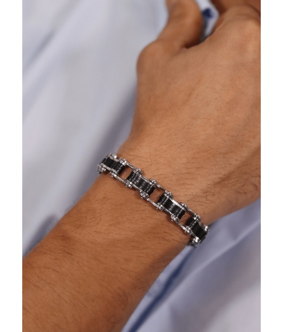 Pulsera acero negro para hombre "Army"