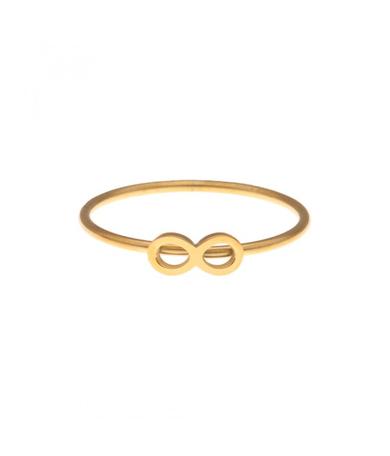 Anillo acero dorado con mini infinito