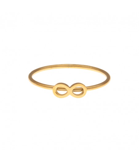 Anillo acero dorado con mini infinito