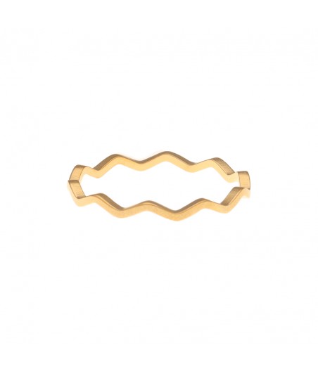 Anillo acero dorado pequeñas olas "Up&Down"