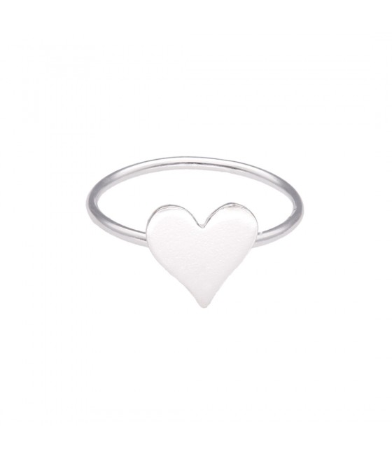 Anillo fino plata liso corazón