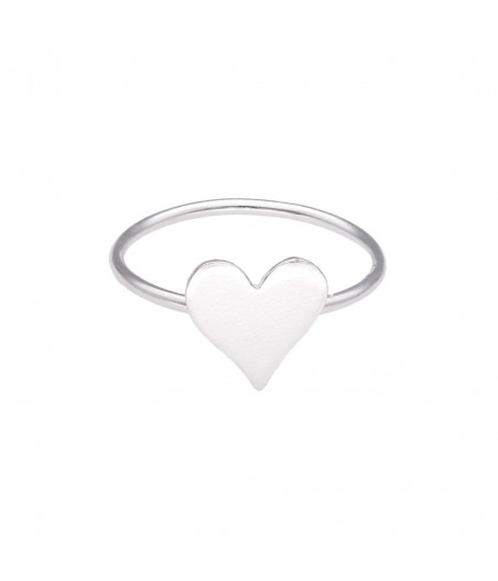 Anillo fino plata liso corazón