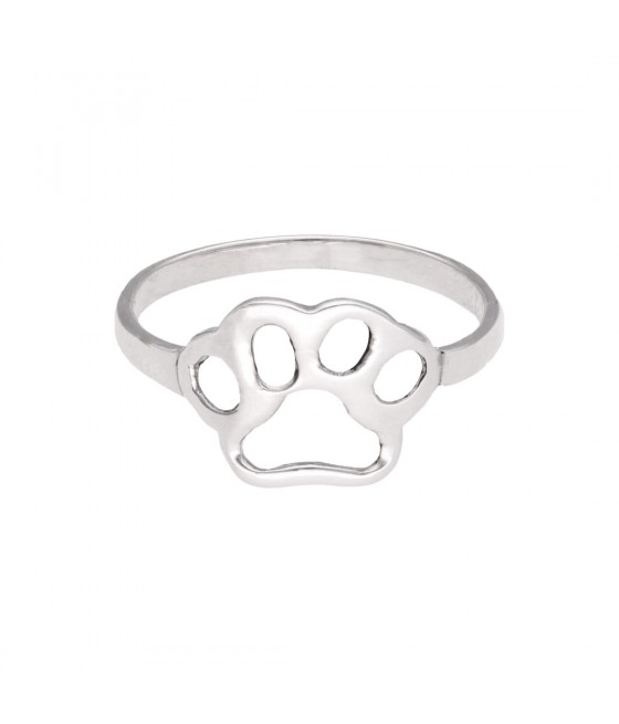 Anillo fino plata huella perro calada "Toby"