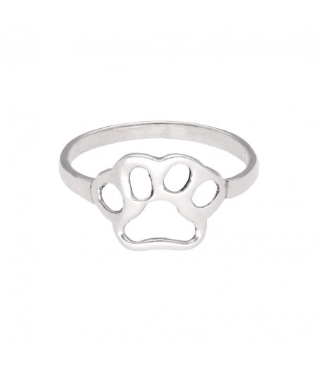 Anillo fino plata huella perro calada "Toby"